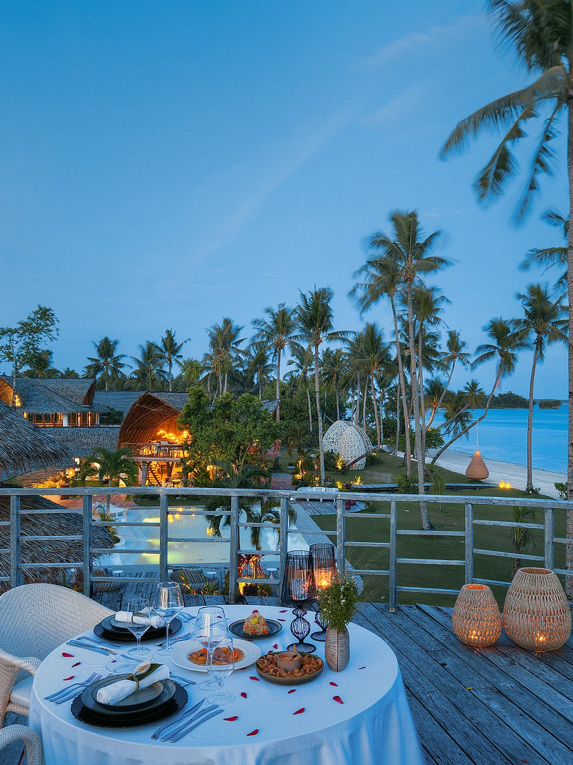 Dinner on the deck at dusk