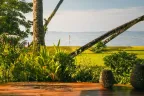 Looking out from a villa